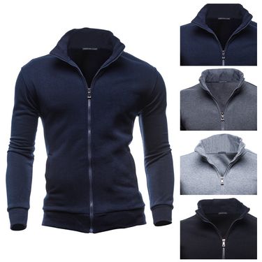 Men's Clothing wsih men's retro sweatshirt sports cardigan fleece zipper jacket_autovado.com