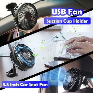 Portable USB Fan With Suction Cup Holder Bracket Stand; Powerful 5.5 Inch Table Desk Fan; Strong Wind; Quiet Mini Fan; Car Dashboard Cooling Air Cir_autovado.com