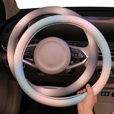 Macaron Steering Wheel Colorful Breathable All-Season Universal Artificial Leather Car Interior Handle Cover_autovado.com