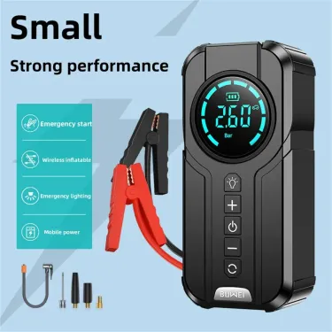 Pump Car Jump Starter Power Bank Lighting Portable Air Compressor Cars Battery Starters Starting Auto Tyre Iator_autovado.com
