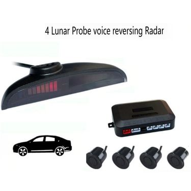 4-Sensor LED Crescent Parking Radar System With Voice Alerts - HD Display Reverse Parking Assistant For Cars/SUVs/Vans_autovado.com