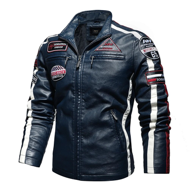 Men's Vintage Motorcycle Jacket Fashion New Biker Leather Jacket Male Embroidery Bomber Coat Winter Fleece Pu Overcoat_autovado.com