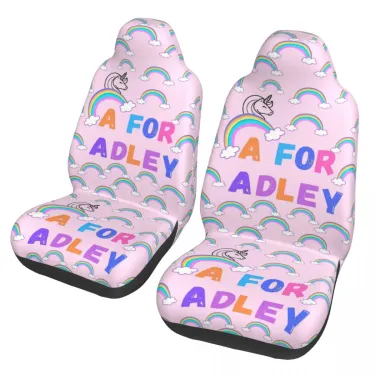 Pink A For Adley Universal Cover Waterproof AUTOYOUTH Cartoon Seat Mat Fabric Car Accessories_autovado.com