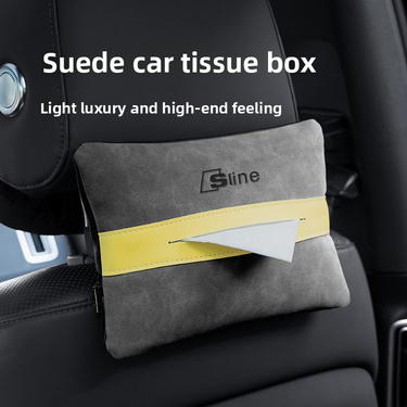 Fleece Hanging Multi-Functional Sun Visor Holder Creative Car Tissue Box_autovado.com