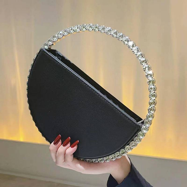Round Crystal Diamond Bag Sparkling Clutch Bag Internet Celebrity Same Purse Little Fairy Bag Girl Small Bag_autovado.com