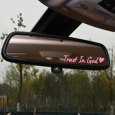 Hot Selling Trust In God Rearview Mirror Female Decoration Car Interior Sticker_autovado.com