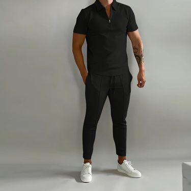 Men's Basic Solid Color Casual Sports Suit_autovado.com