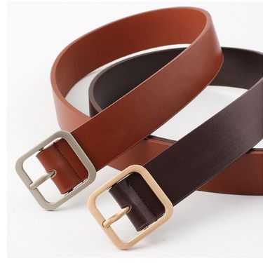 HOT PU Leather Belt Women Square Pin Buckle Black Belts for Jeans Pants Chic Brand Vintage Strap Female Waistband_autovado.com