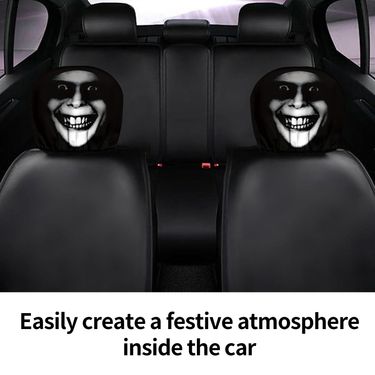 Car Head Rest Covers Set Halloween Funny Auto Headrest Protector Soft Vehicle Accessories For Women Men Daily Taxi_autovado.com