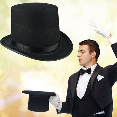 Hot Sale Collapsible Deluxe Black Top Kids Adult Magician Jazz Stage Performances Fashion Party Costume Gentleman Hat_autovado.com