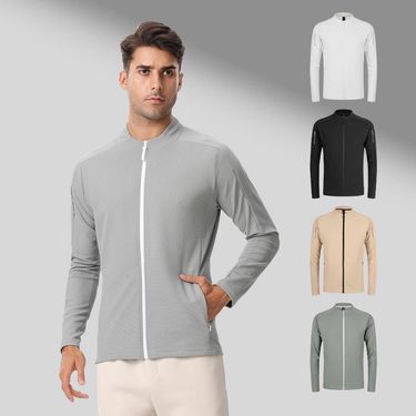 Men's Clothing Sports Jacket Leisure Running Round Neck Zipper Cardigan Sweater Quick-Drying Fitness Breathable_autovado.com