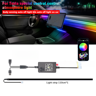 Applicable For Tesla Model 3/Y Dynamic Shadow Dashboard Colorful Ambient Non-Destructive Central Control Air Vent LED_autovado.com