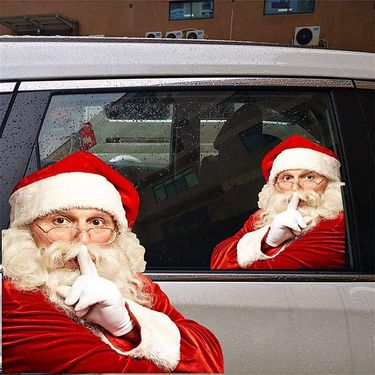 New Santa Claus Creative Decorative Car Window Flower Stickers_autovado.com