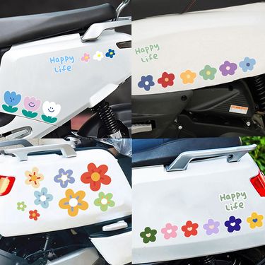 Xiaoniu Yadi Aima Electric Scooter Colorful Flower Decoration For Laptop Cute Fun Waterproof Stickers_autovado.com