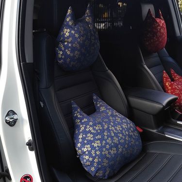 JDM Cartoon Headrest Waist Support Four Seasons Universal Hug Pillow Red Fortune Cat Wave_autovado.com