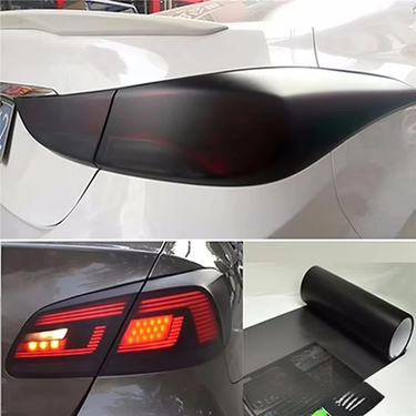 Matt Black Car Headlight And Tail Light Vinyl Blackening Sticker Film_autovado.com