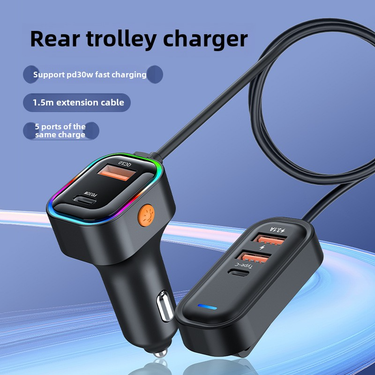 Equipped With Rear Charger, Super Multi Port USB Car Fast Charging, Mobile Phone Charging_autovado.com