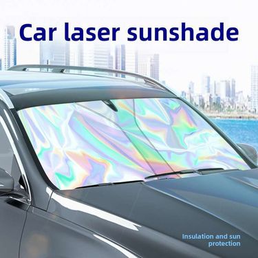New Front Windshield Sunscreen, Heat Insulation, Foldable Sunshade, Summer Car Laser Sunshade_autovado.com