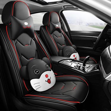 Car Cushion Four Seasons Suitable Cute All-inclusive Seat Cover Summer Full-enclosed Seat Cushion Goddess Leather Seat Cover New_autovado.com