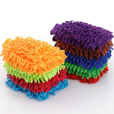 Car Double-sided Schneier Car Washing Coral Fleece Cloth Gloves, Home Cleaning Gloves_autovado.com