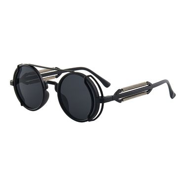 Unisex Cyberpunk trend Retro sunglasses Round sunglasses_autovado.com