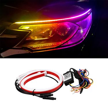 Car RGB Colorful Daytime Running Lights APP Bluetooth Control 30CM 45CM 60CM Driving Light Strip_autovado.com