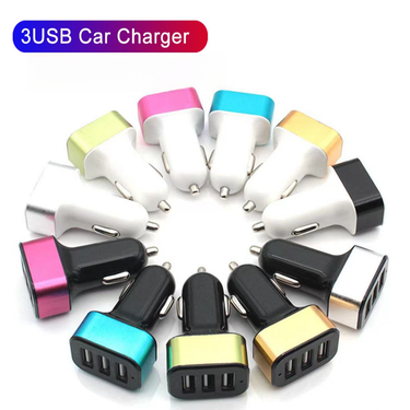 1A 3USB Square With Aluminum Alloy Mobile Phone Charger, Car Charger_autovado.com