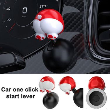 Dog Butt Car One Click Lever Creative Ignition Switch Cover 41mm Start Stop Button Protection Interior Decoration_autovado.com