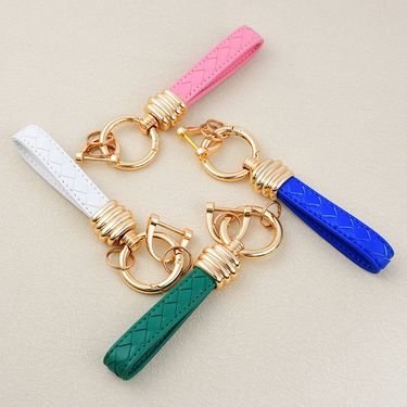 Exquisite Diamond Leather Car Key Ring Creative Couple Key Ring_autovado.com