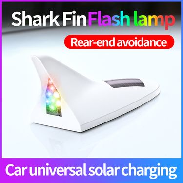 Solar Shark Fin Antenna Universal Car Roof Modification Anti-Collision Flashing Warning Decorative Light_autovado.com