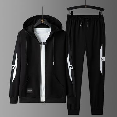 Men's Clothing Spring and Autumn Sports Suit Men's Fashion Brand Hooded Sweater Casual Plus Size Suit Men's Handsome Two piece Suit_autovado.com