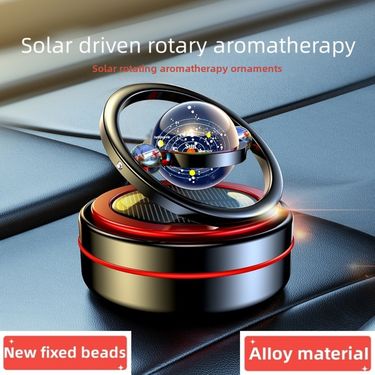 Cross-border in stock wholesale solar car aromatherapy car perfume double ring rotating decoration car air freshener_autovado.com