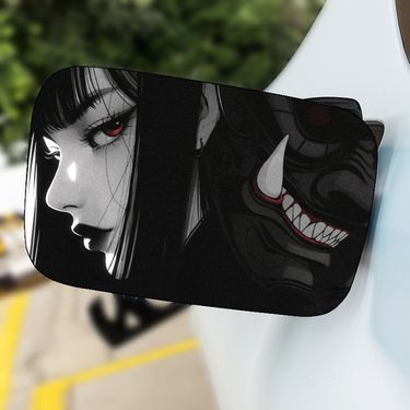 JDM Girl And Demon Mask Car Decal - Waterproof, Resistant_autovado.com