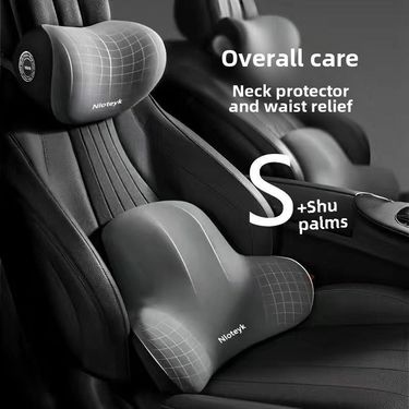 Logo Customized High-end Car Small Headrest Lumbar Support Memory Foam Cushion Lumbar Cushion Backrest Lumbar Pillow Car Neck Support_autovado.com