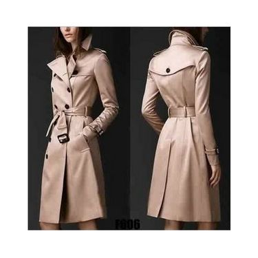 Women's Clothing Fashion Trend Double breasted Slim Long Windbreaker Women_autovado.com