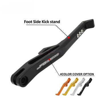 Motorcycle Side Stand Kickstand CNC Aluminum Alloy Universal Fit For Off-Road Dirt Bike S/X Accessories (Black/Orange)_autovado.com