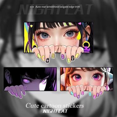 Anime Eyes Electric Vehicle Stickers Car Body Scratch Cover Decoration_autovado.com