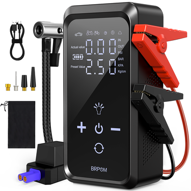 Auto Jump Pump Power Bank Lighting Portable Air Compressor 4 In 1 Battery Starter Start Car Tire Inflator_autovado.com