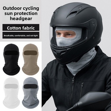 New Cycling Sun Protection Mask Neck Guard Full Cotton Dustproof Breathable Head Cover Sunshade Motorcycle Helmet Liner_autovado.com