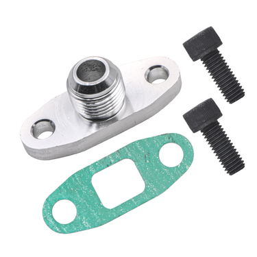 Auto parts silver AN10 for T3T4 turbine oil drain outlet flange gasket adapter kit with gasket_autovado.com