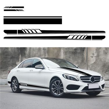 Body Waistline Hood Rearview Mirror Side Skirt Stripes Full Car Decal Stickers_autovado.com