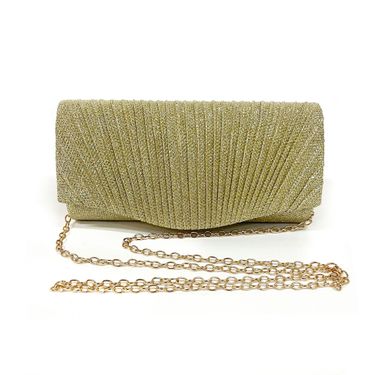 Andralyn Women's Shiny Pleated Dinner Bag Detachable Chain Strap Handbag Wedding Engagement Party Date Party Formal Dress for Ladies_autovado.com