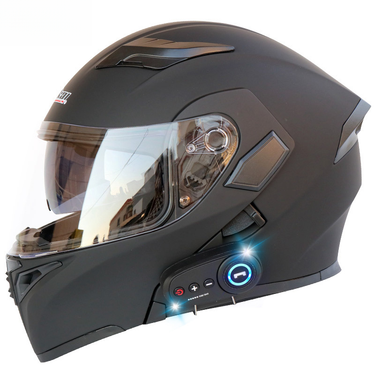 CoolQibao Electric Bluetooth Dual Lens Full Face Motorcycle Helmet With FM_autovado.com