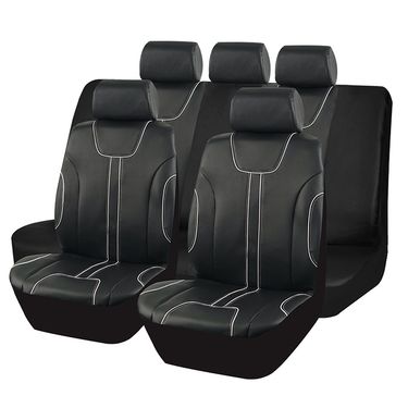 The new car seat cover classic black PVC inlay line design sense personality simple atmosphere_autovado.com