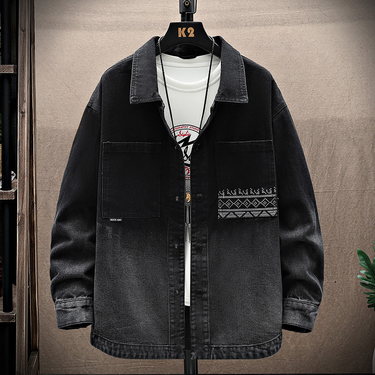 2024 vintage washed spring and autumn new jacket made of old men's denim jacket, loose and trendy versatile shirt top jacket_autovado.com
