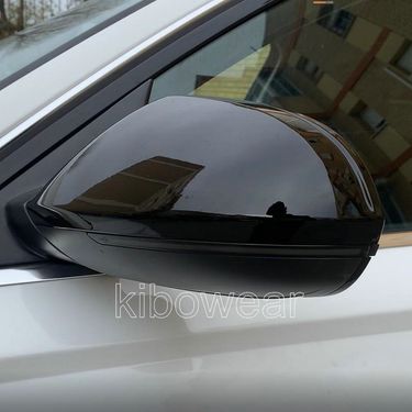 BLACK Side Mirror Cap Covers for Auto A6 C7 C7.5 S6 4G 2012 2013 2014 2015 2016 2017 2018 rear view wing case pair_autovado.com