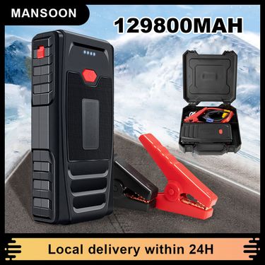 Malaysia Stock MANSOON 12V Jump Starter Booster Portable USB Charger Emergency Power Bank Battery Charge Car Start_autovado.com