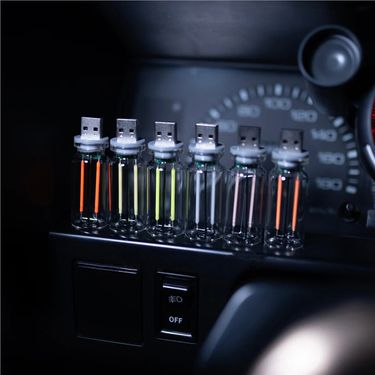 USB Night New Car Atmosphere Ceramic LED Glass Bottle Romantic Mini Touch Light_autovado.com