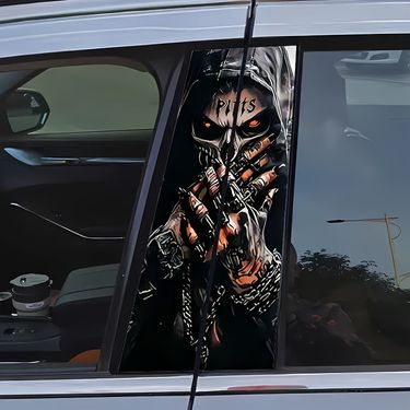 2-piece Set Of Very Beautiful And Interesting Car Center Pillar Stickers_autovado.com