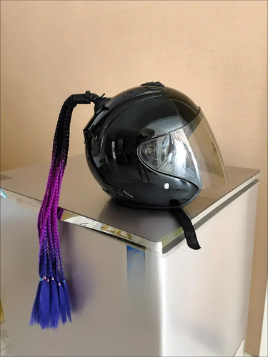 Dreadlocks Men And Women Decoration Ponytail Helmet Small Braids Wig Motorcycle Scooter Cool Personality_autovado.com